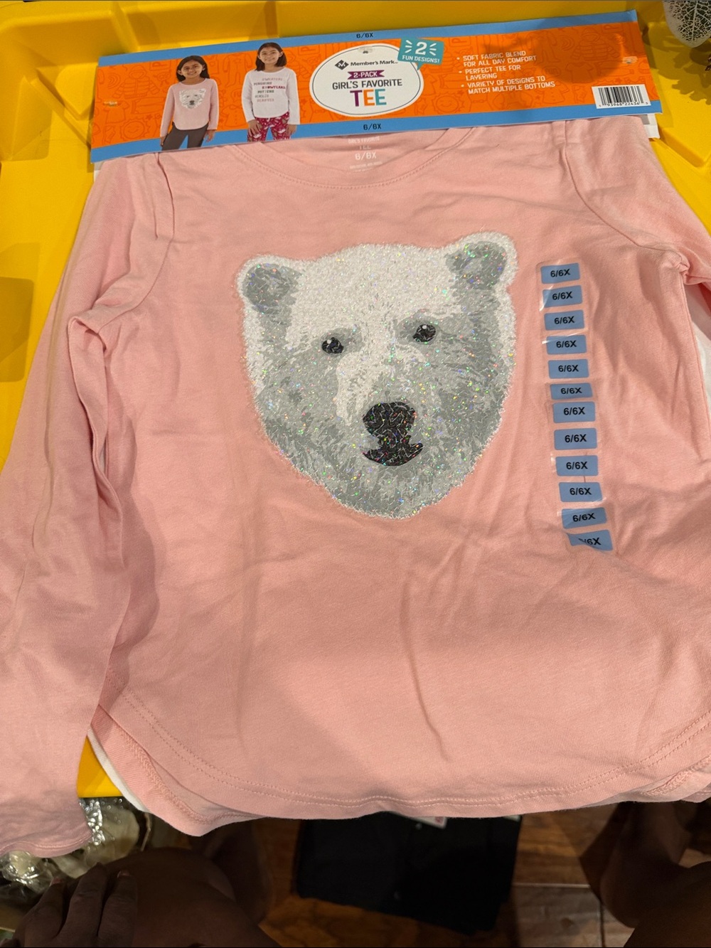 Girls' Pink Sequin Polar Bear Long-Sleeve Tee - Girls' Favorite Tee